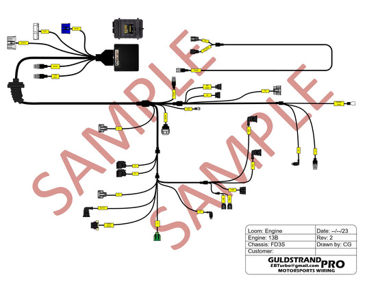 GuldstrandPRO Motorsports FD3s RX7 13B Aftermarket ECU Engine Harness