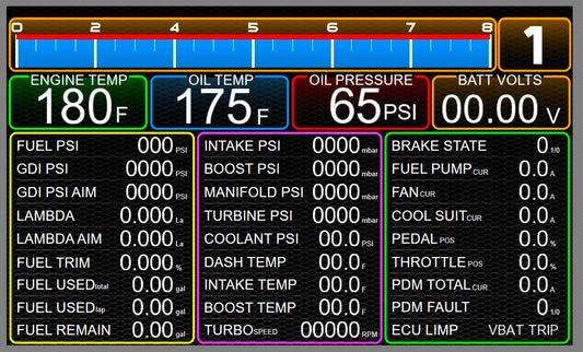 Custom MoTeC Display Creator Configuration